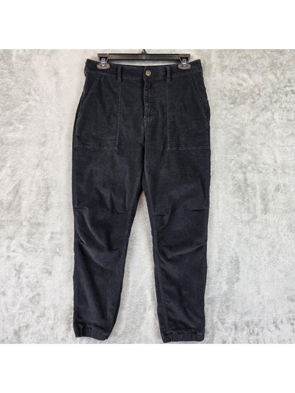 Faherty Corduroy Jogger Pants Mens Small Black Elastic Cuffs Casual Stretch